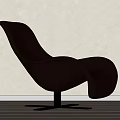 Modern Black Leather Accent Chair with Sleek Curved Design and Sturdy Metal Base