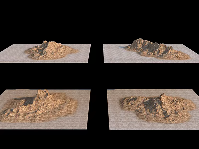 Sand Mountain Landscape Models Showcasing Natural Terrain from Different Angles 3d model