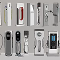 Electric Vehicle Charging Stations with Various Designs and Models for Car Charging