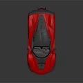 Red Sports Car With Black Roof Rear Spoiler And Streamlined Sporty Design