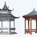 pavilion stone pavilion scenery pavilion leisure pavilion 3d model