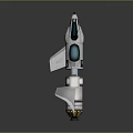 Futuristic Sci Fi Rocket Model With White Blue Design And Detailed Structure 3d model