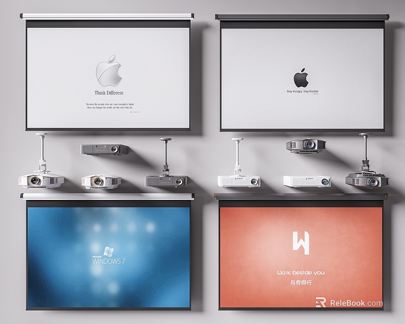 Effective Projection Monitoring With Multiple Screens Projectors And User Behavior Data 3d model 