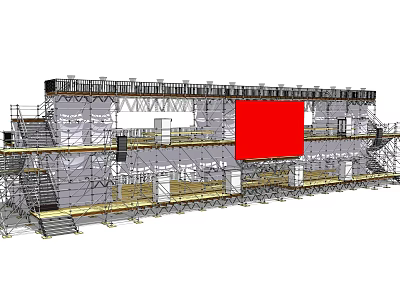 Modern steel frame outdoor steel frame 3d model