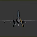 Blue Fighter Jet Featuring Transparent Cockpit Yellow Boarding Ladder Weapons Under Wings And Gray Background