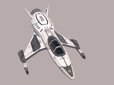 Futuristic Fighter Jet With Sleek White Body Cockpit And Aerodynamic Wings 3d model