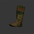 Traditional Embroidered Boots in Green Orange Red with Ornate Patterns for Daily Wear