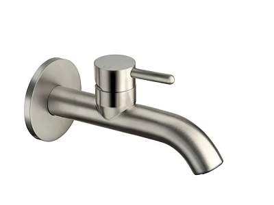 Modern Stainless Steel Wall Mounted Single Handle Faucet With Sleek Design 3d model