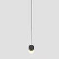 Modern Transparent Glass Spherical Pendant Lights With Black Top And Glowing Bulbs