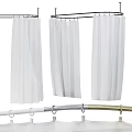 White Sheer Curtains Hanging On Modern Curtain Rods For Elegant Home Decor