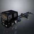 Black Commercial Truck Chassis With Flatbed And Modern Cab Design For Heavy Duty Transport