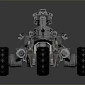 Futuristic Sci Fi Motorcycle With Heavy Mechanical Armor And Weapon Mounted Design