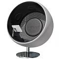 Leisure Chair Modern Round Swivel Design In Black Gray With Metal Base And Soft Cushion