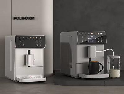 Modern Automatic Coffee Makers With Digital Screens 3d model