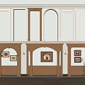 Classical Wooden Door Arches With Ornate Moldings Wall Lamps And Clock Interior