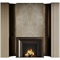European fireplace marble background wall 3d model