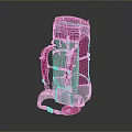 Pink Outdoor Backpack With Adjustable Straps And Comfortable Back Design 3d model