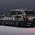 Black Luxury Wagon Car With Modern Design Sporty Wheels And Brown Interior