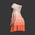 Stylish Strapless Gradient Color Dress With Layered Ruffled Skirt Design Elegant Evening Wear