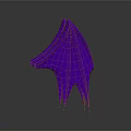 Purple Wing Shaped Decorative Component Detailed 3D Model Design with Smooth Curves and Modern Aesthetic