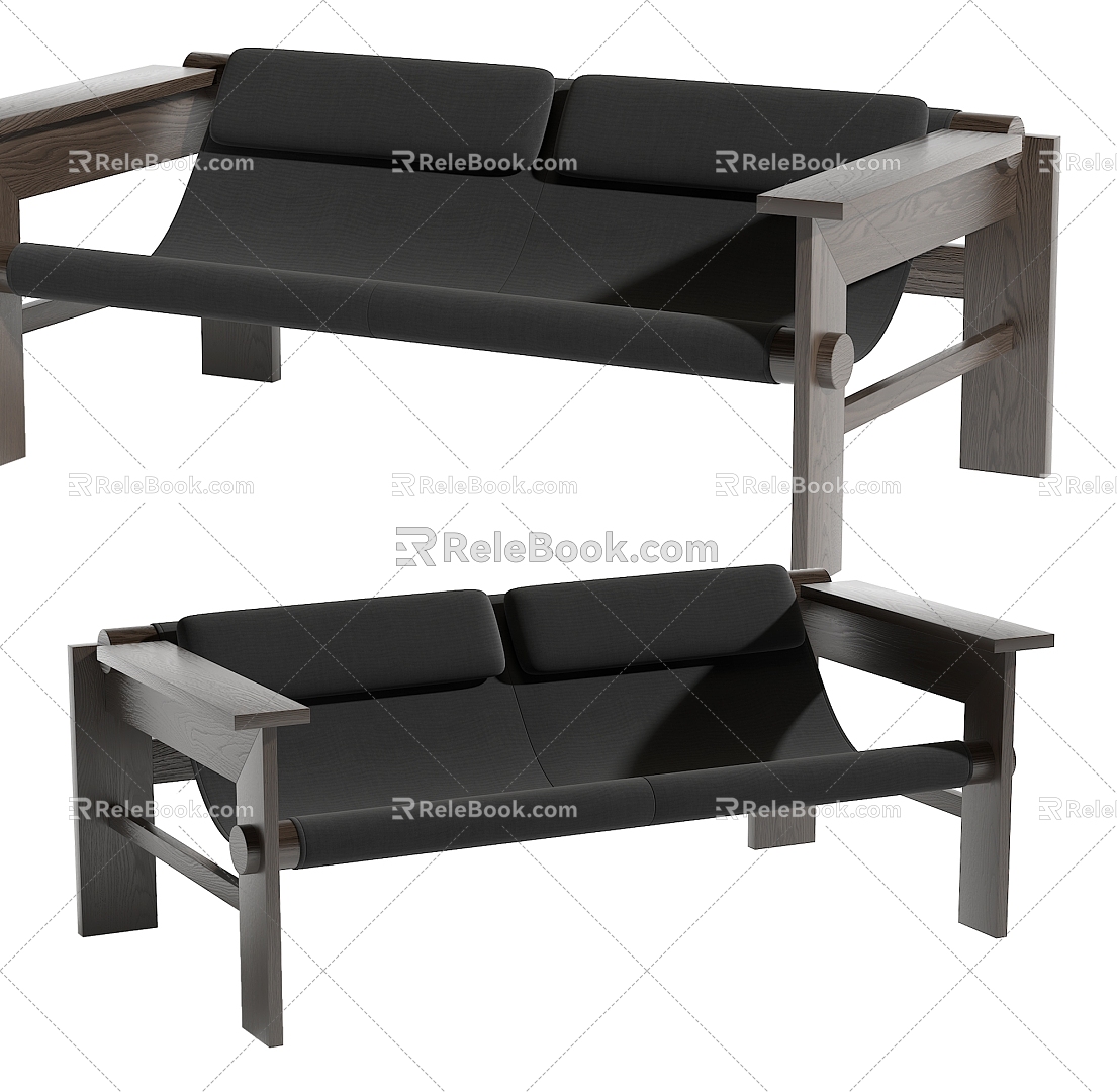 Silent wind double sofa 3d model