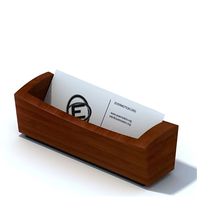 Wooden Business Card Holder Organizer with Professional Card for Home Office Supplies 3d model