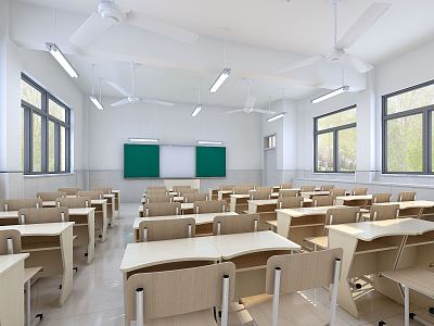 modern classroom 3d model