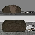 Modern Sofa Stool Lazy Sofa Blanket Book Fabric Sofa 3d model