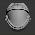 White Astronaut Helmet With Transparent Visor And Detailed Side Components Design 3d model