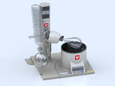 Medical Laboratory Rotary Evaporator with Glass Condenser Rotary Flask Heating Bath and Digital Control Panel 3d model