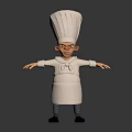 Cartoon Chef Character In White Uniform With High Hat And Outstretched Arms