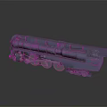 Vintage Train Model 3D Rendered With Detailed Structure And Wheels On Dark Background