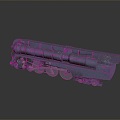 vintage train steam train train carriage locomotive head steam car carriage train vehicle 3d model