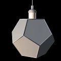 Modern Geometric Glass Chandelier With Spiral Bulb And Copper Frame Design