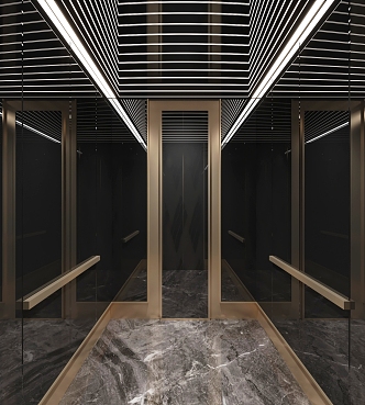 modern elevator car elevator car 3d model