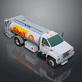 Shell White Tanker Truck With Yellow Logo Fuel Delivery Tank And Surface Reflection