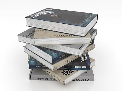 Stack of Assorted Books With Different Covers Titles Including Frozen Fire And Hogwarts 3d model