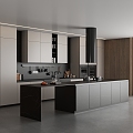 modern kitchen cabinet minimalist space 3d model