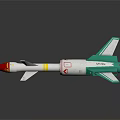 Cosmic Aerospace Rocket Model Featuring Red White Green Design And Propulsion System For Space Missions