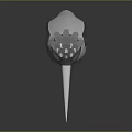Stylized Black and White Feathered Bird with Crested Head Long Beak Standing on Dark Surface
