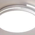 Modern Round Ceiling Light with White and Black Frame for Indoor Lighting Design 3d model