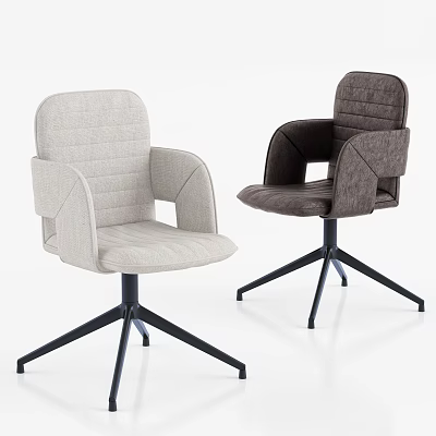 Modern Office Chair With Light Grey Dark Grey Upholstery Armrests And Black Five Star Base 3d model