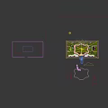 Aerial View Planning of Garden with Central Circular Patio Lush Greenery Winding Paths and Water Fountain