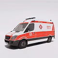 Ambulance Emergency Vehicle With Red White Livery Roof Lights And Medical Cross