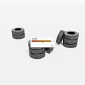 Multiple Car Tires With Tread Pattern Stacked On White Background 3d model