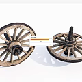 Vintage Wooden Wheels With Classic Spokes And Rustic Design For Decorative