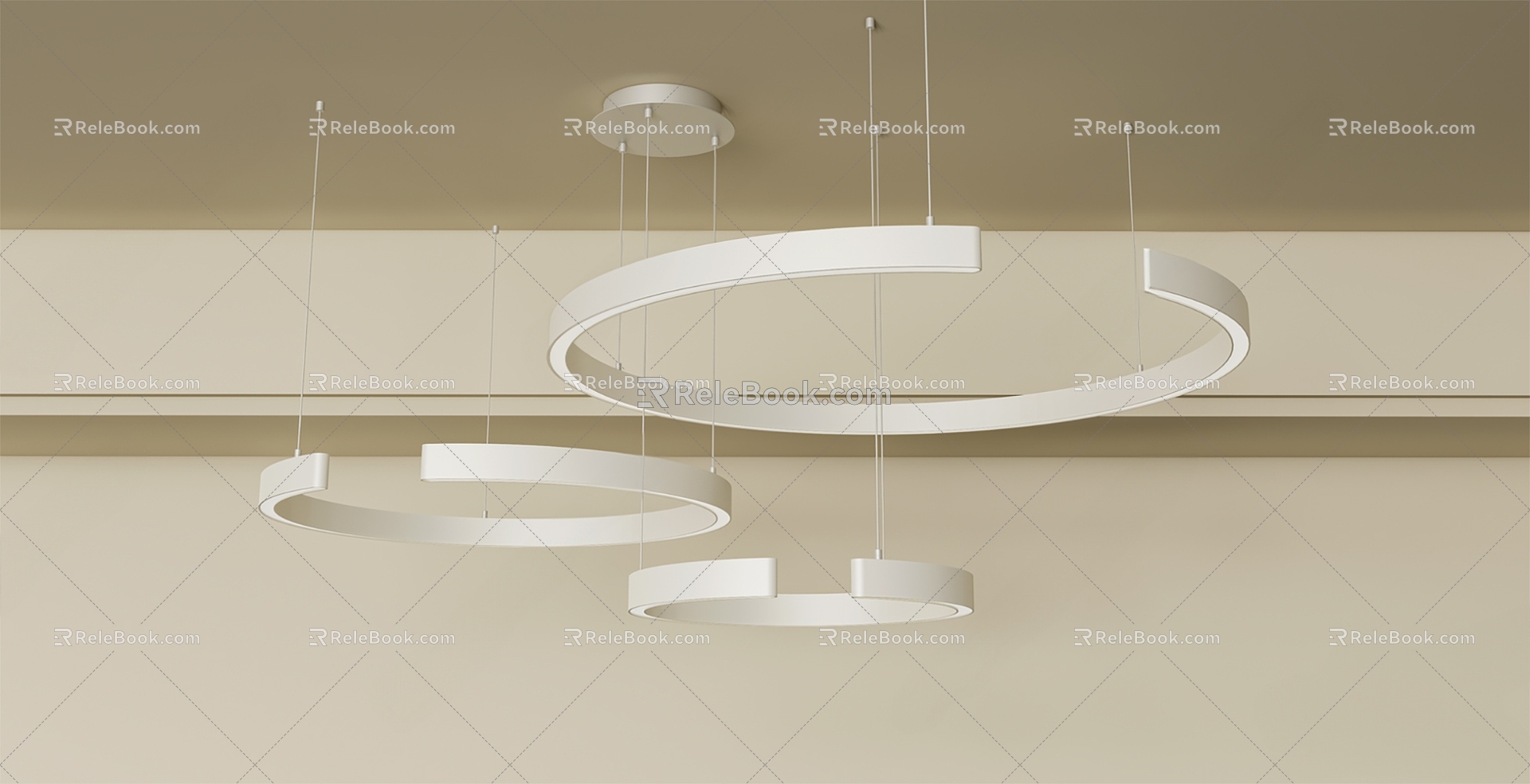 Modern minimalist chandelier 3d model