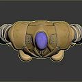 Thanos Character Model With Purple Skin And Gold Blue Armor In Standing Pose