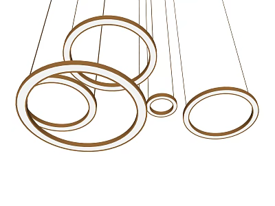 Modern Circular Ring Chandelier With Multiple Hanging Rings For Interior Lighting 3d model