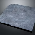 Gray Textured Square Slab With Natural Surface And Detailed Patterns 3d model